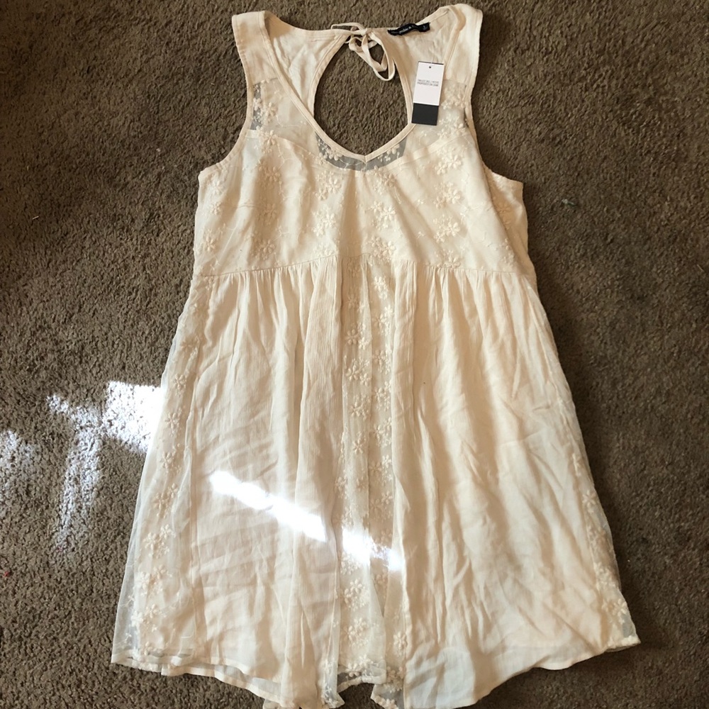 Abercrombie and Fitch Sleeveless Ivory Dress (L)